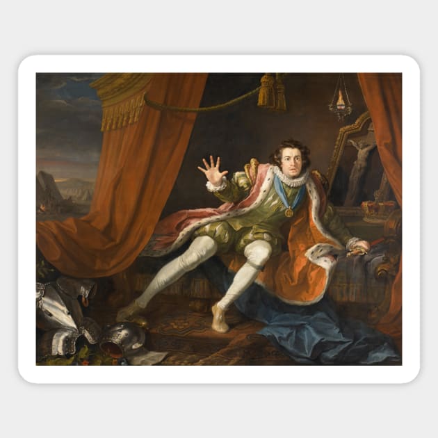 David Garrick as Richard III by William Hogarth Magnet by Classic Art Stall